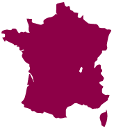 carte de la France en violet